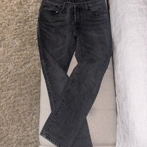 Women’s Levi black acid wash 501 ct cropped tapered leg Jean
